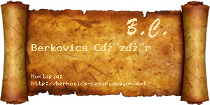 Berkovics Cézár névjegykártya